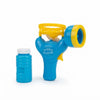 Handheld Bubble Blaster Set includes a blue bubble blaster and bubble solution for endless fun.