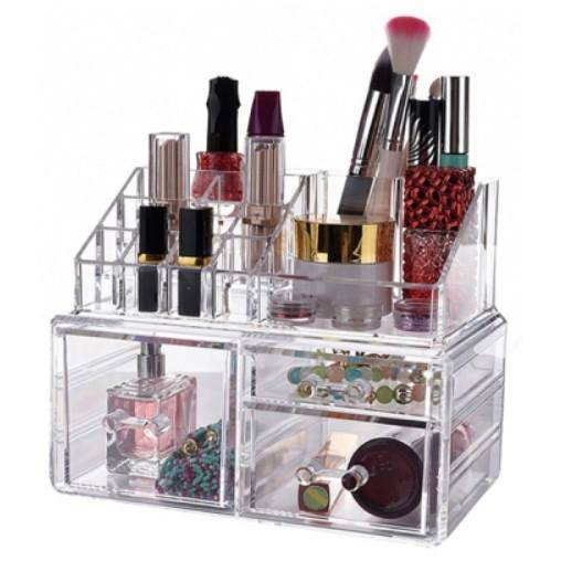 Cosmetic Display Organizer With Drawers image 1