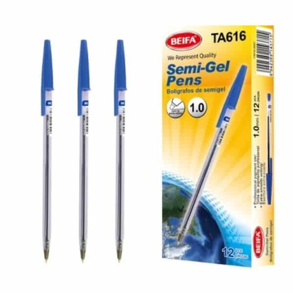 0.1 Semi-Gel Pen with Narrow Cap (Blue) image 0