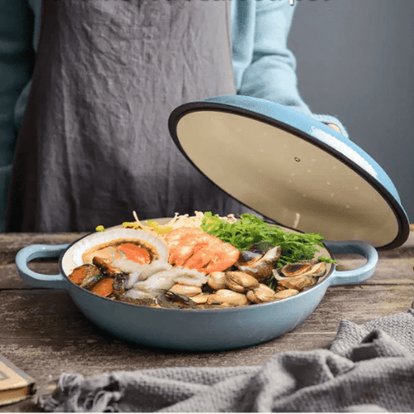 Perfect Dealz 30cm Premium Cast Iron Casserole Pot with Lid