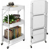 3 Tier Foldable Trolley Organizer Rack with Wheels image 0