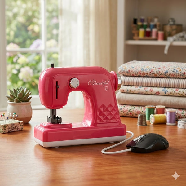 Girls Pretend Play Sewing Machine Toy with Foot Pedal Controller