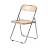 Modern Transparent Folding Chair with a sleek design and lightweight metal frame for versatile seating.