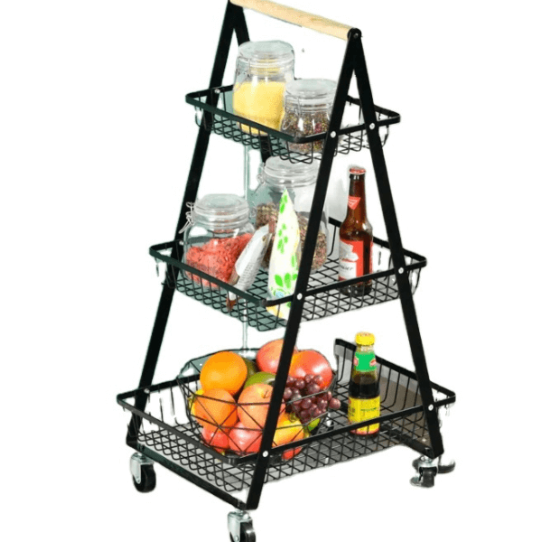 Perfect Dealz 3 Tier Fruit Vegetable Storage Rack with Wheels