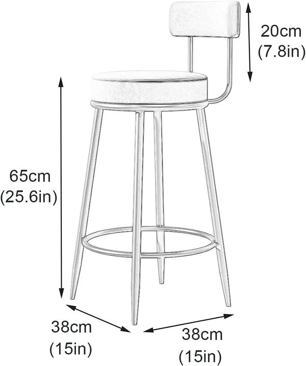 Dimensions of a modern upholstered dining chair showing height and seat measurements.