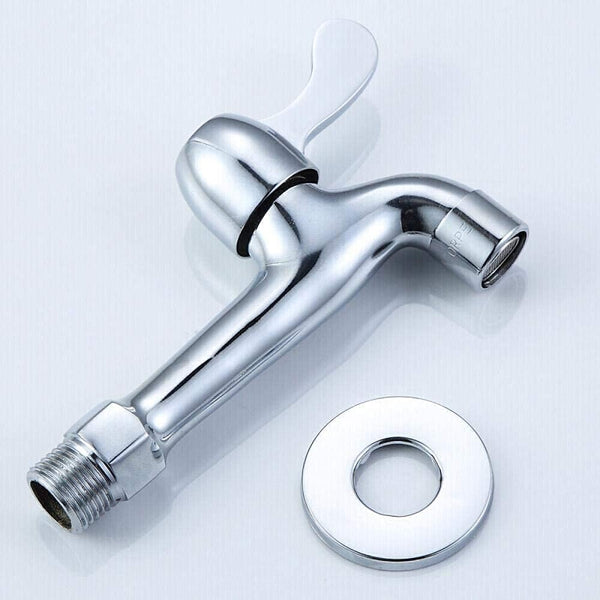 Chrome Zinc Alloy Outdoor Garden Water Valve, durable tap with smooth operation for outdoor plumbing.
