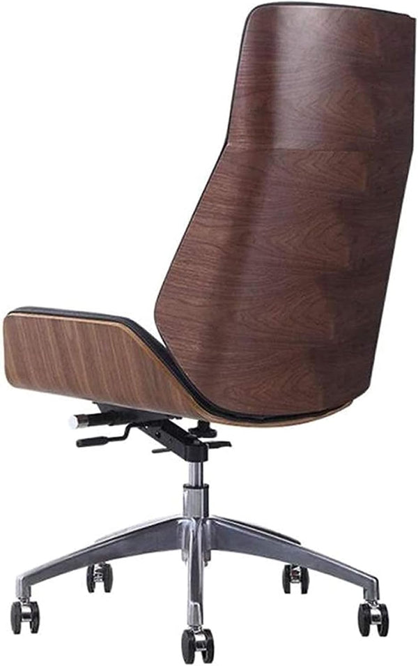 Ergonomic High Back Leather Gaming Chair with sleek design and wood accents, offering comfort and support.