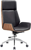 Ergonomic High Back Leather Gaming Chair with sleek design and wooden accents for comfort and support.