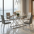Modern Geometric Chrome Glass Dining Table