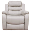 Air Leather Modern Sofa in light gray color featuring plush back and arm support for ultimate comfort.