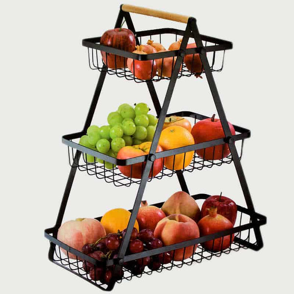 3 Tier Countertop Fruit Basket Holder Decorative Bowl Stand image 0