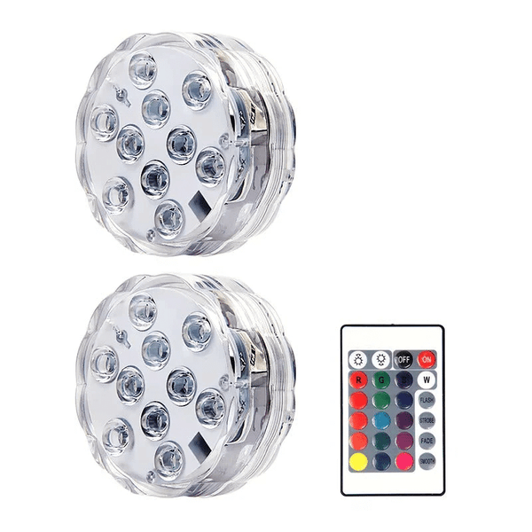 Perfect Dealz 2-Pack Submersible LED Lights with Remote Control
