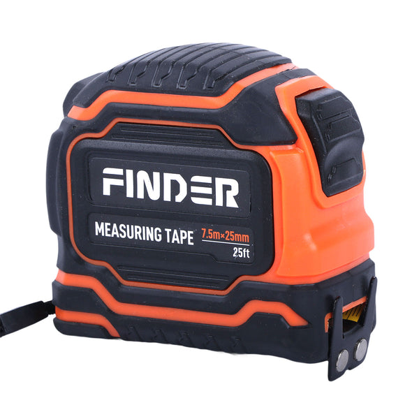 High Visibility Impact Resistant Tape Measure with sturdy rubberized housing and high contrast markings for easy visibility.