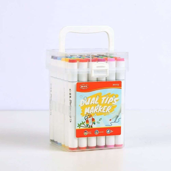 Perfect Dealz Double-Tip Permanent Marker Set 36 Water-Based Colours