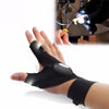 LED Summer Half-Finger Work & Outdoor Gloves providing illumination for hands during low-light tasks.