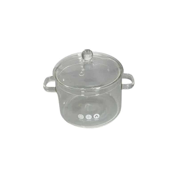 Perfect Dealz Charming Transparent Borosilicate Glass Pot With Lid 14cm