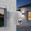 1080P Outdoor PTZ Wi-Fi Security Camera mounted on a wall providing outdoor security with night vision capabilities.