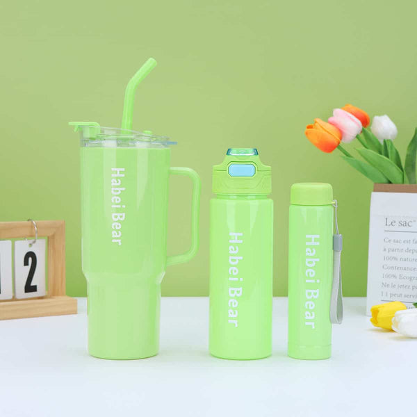 3 Piece Sports Water Bottle Set With Straw image 6
