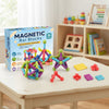 36-Piece Magnetic Bar Building Blocks Set displayed on a table with colorful magnetic pieces and packaging.