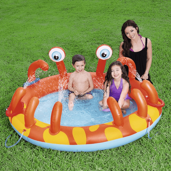 Kids Outdoor Crab Design Water Sprinkler Interactive Inflatable Pool image 0