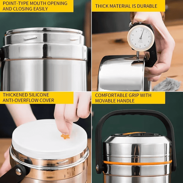 Perfect Dealz Vacuum Insulated Thermos Lunch Bento Box 2.0L