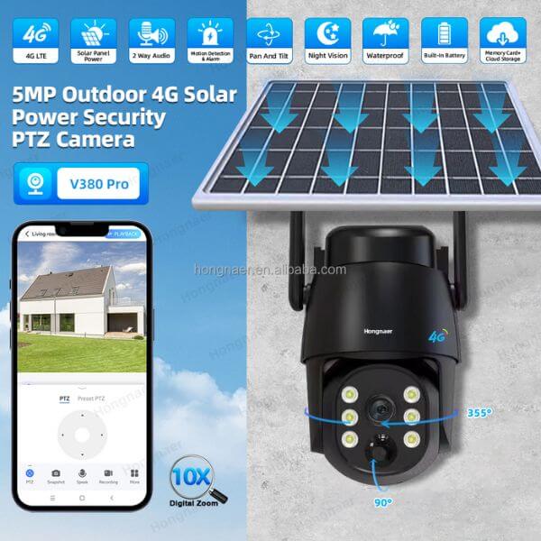 Perfect Dealz 5MP Solar-Powered Wireless Security Camera – 4G Outdoor PTZ