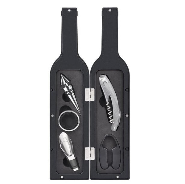 Perfect Dealz Wine Bottle Shaped Corkscrew and Accessory Gift Set - 5 Piece