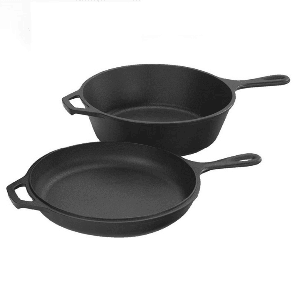 Perfect Dealz 2 in 1 Cast Iron Pot Pan with Skillet Lid