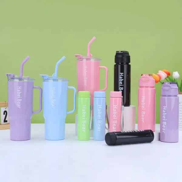 3 Piece Sports Water Bottle Set With Straw image 0