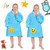 Blue Plain Oversized Blanket Hoodie image 1