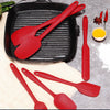 6-Piece Heat-Resistant Silicone Spatula Set with Ergonomic Handles