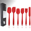 6-Piece Heat-Resistant Silicone Spatula Set with Ergonomic Handles