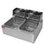 6.0L Stainless Steel Double Electric Deep Fryer with dual frying chambers and baskets