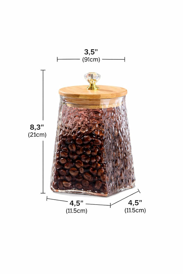 Glass Storage Jar with Airtight Bamboo Lid