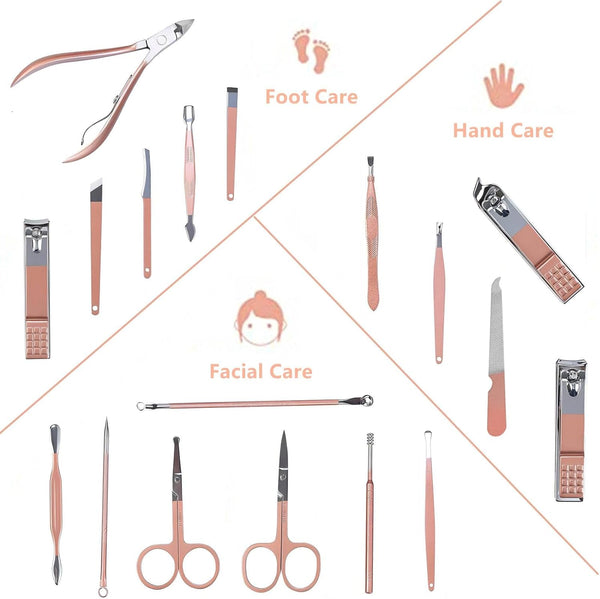 18-Piece Stainless Steel Manicure and Pedicure Set