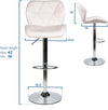 White Shell Bar Stool with Gas Lift and Chrome Base dimensions and design details