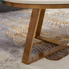 Detail of the Oval Faux Marble Coffee Table with Gold Metal Base showcasing its elegant design and modern aesthetics.