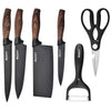 6 Piece Stainless Steel Kitchen Knife Set Japanese Damascus Pattern image 1