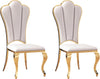 White Upholstered High Back Dining Chair