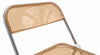 Close-up of Modern Transparent Folding Chair showcasing its sleek transparent seat and lightweight metal frame.