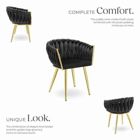 Braided Velvet Plush Fabric Dining Chair – Perfect Dealz