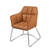 Luxury Curved Lounge Chair in a stylish brown color with a modern design, perfect for enhancing any living space.