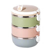 Perfect Dealz 3 Layer Round Stainless Steel Thermal Insulated Lunch Box