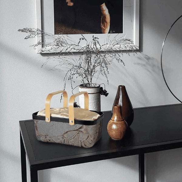 Perfect Dealz Mesh Fruit Basket with Wooden Handle