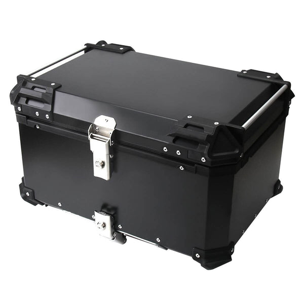 45L Motorcycle Aluminum Alloy Top Box Tail Case Black image 1