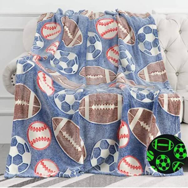 Perfect Dealz Glow in The Dark Ball Sports Lovers Blanket