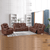 Luxurious Brown Leather Rhyme Recliner Lounge Suite image 0