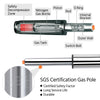 Diagram of Adjustable Bar Stool and Table Set gas pole components, showing SGS certification, safety features, and durability.