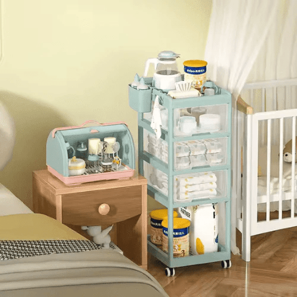 4-Tier Nursery Storage Rack for Newborn Items image 3