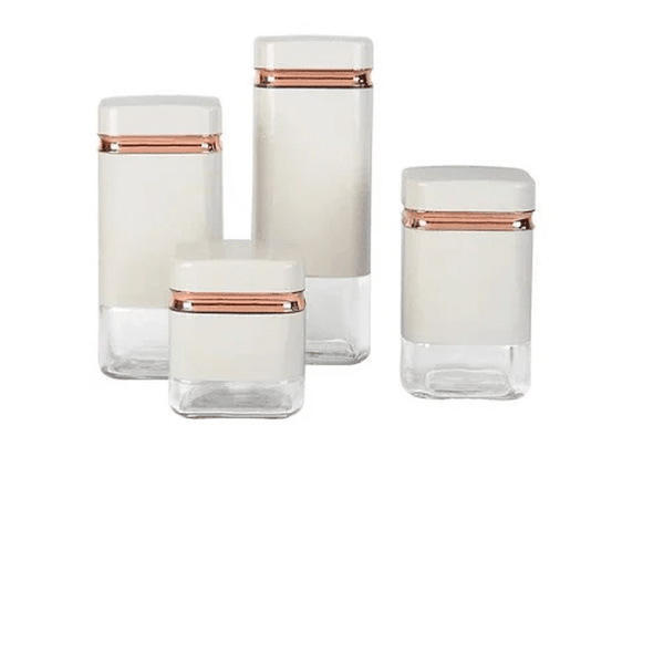Perfect Dealz 4-Piece Kitchen Storage Glass Jars with Airtight Seal